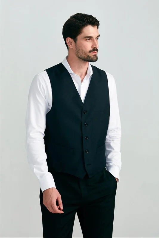Colete Alfaiataria Slim Fit PV Liso - Cinza Chumbo 56M