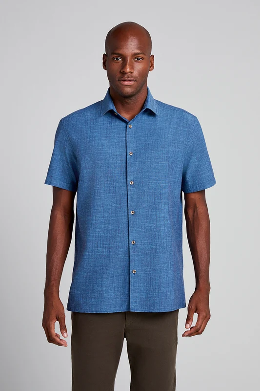 Camisa Manga Curta Comfort - Azul 3