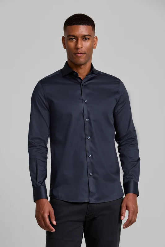Camisa Lisa Slim fit - Azul Marinho 2
