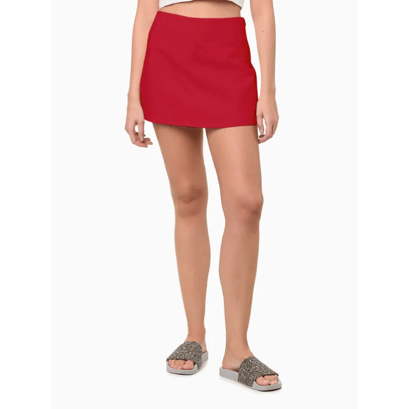 Short Saia Feminino Linho Calvin Klein Jeans - Vermelho Short Saia Feminino Linho Calvin Klein Jeans Vermelho 36