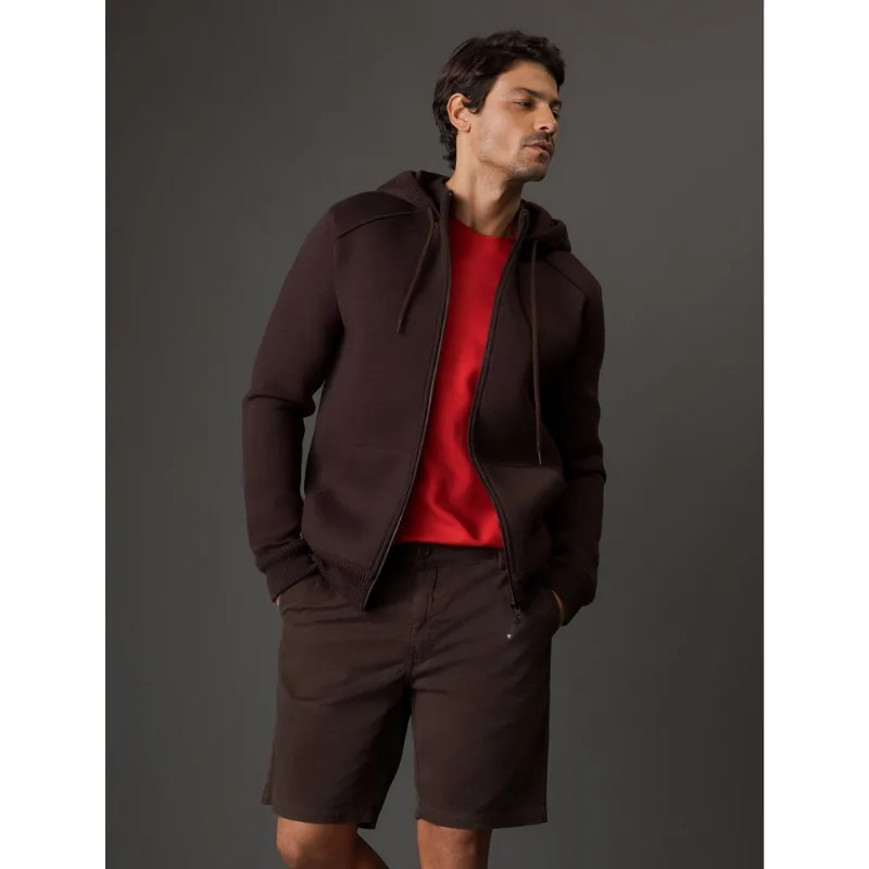 Casaco Masculino Dublado Com Capuz Calvin Klein Jeans - Marrom Casaco Masculino Dublado Com Capuz Calvin Klein Jeans Marrom p
