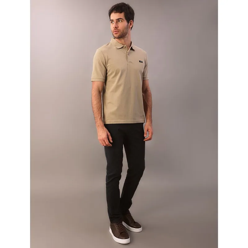 Polo Masculina Slim Piquet Calvin Klein - Caqui Claro Polo Masculina Slim Piquet Calvin Klein Caqui Claro m