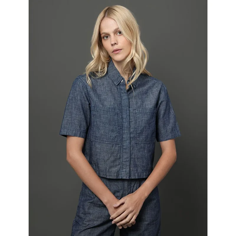 Camisa Jeans Feminina Cânhamo Calvin Klein - Marinho Camisa Jeans Feminina Cânhamo Calvin Klein Marinho m