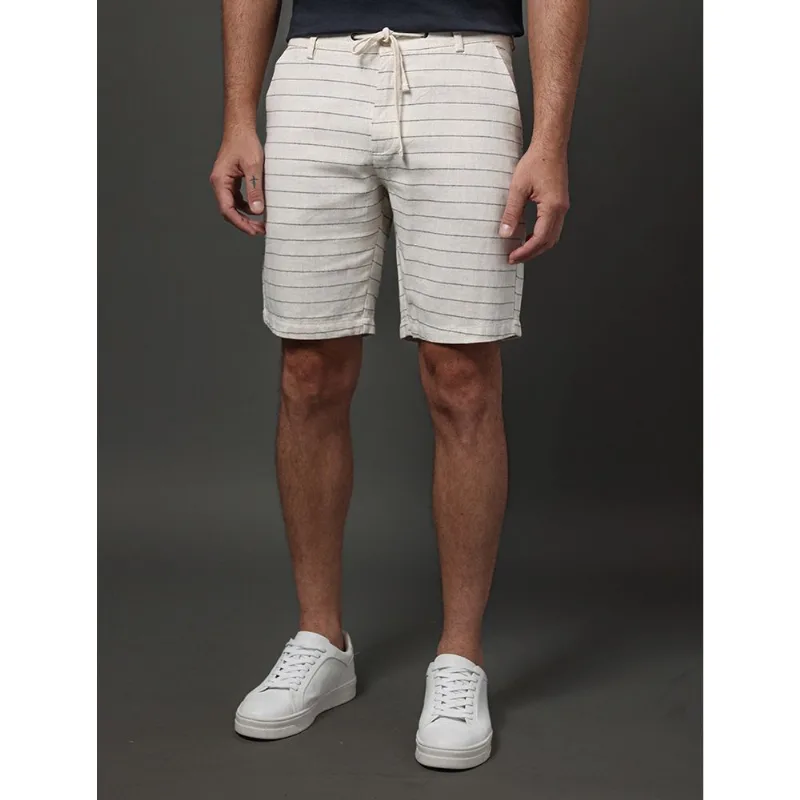 Bermuda Masculina Cotton Stripes Calvin Klein - Off White Bermuda Masculina Cotton Stripes Calvin Klein Off White 42