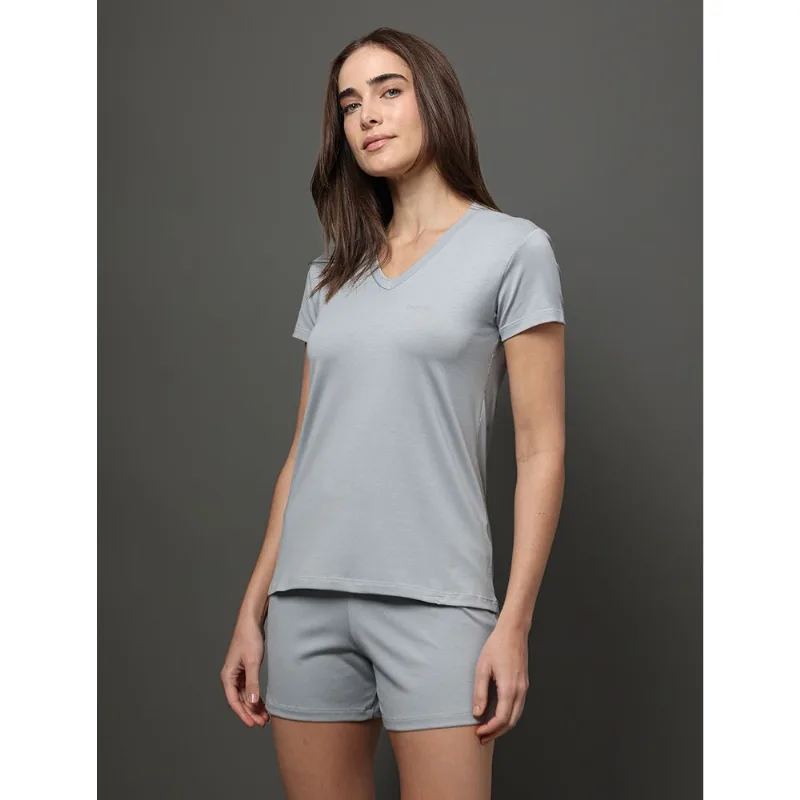 Pijama Feminino Manga Curta e Short Pima Cotton - Light Grey Pijama Feminino Manga Curta e Short Pima Cotton Light Grey p