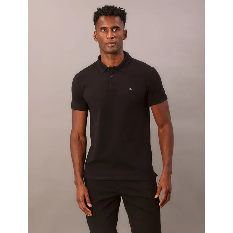 Polo Masculina Logo Bordado Calvin Klein Jeans - Preto Polo Masculina Logo Bordado Calvin Klein Jeans Preto p