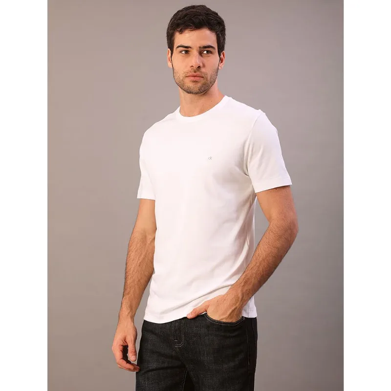 Camiseta Masculina Pima Calvin Klein - Branco 2 Camiseta Masculina Pima Calvin Klein Branco 2 m