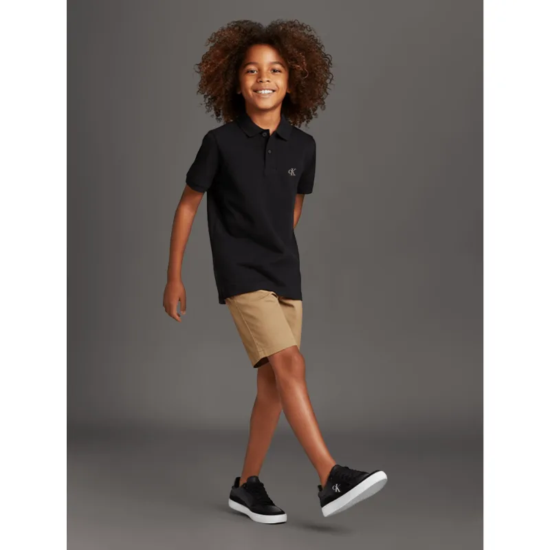 Polo Menino Logo Bordado Calvin Klein Jeans - Preto Polo Menino Logo Bordado Calvin Klein Jeans Preto 14