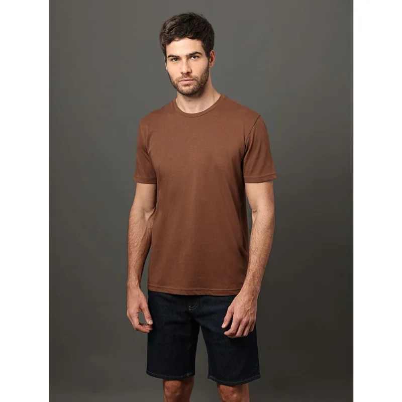 Camiseta Masculina Bordado Calvin Klein Jeans - Marrom Camiseta Masculina Bordado Calvin Klein Jeans Marrom p