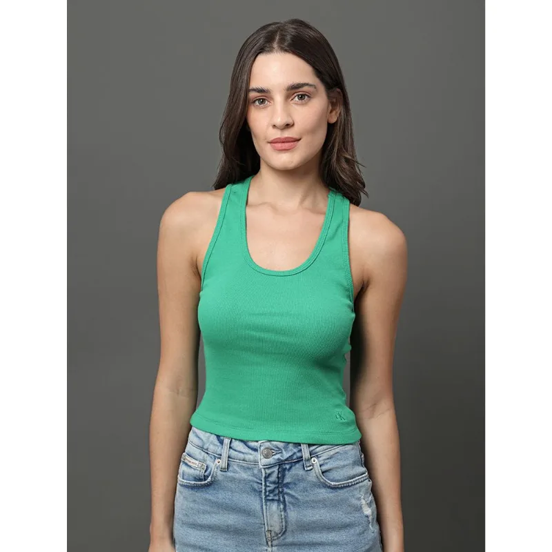 Regata Feminina Nadador Ribana Calvin Klein Jeans - Verde Médio Regata Feminina Nadador Ribana Calvin Klein Jeans Verde Médio Pp