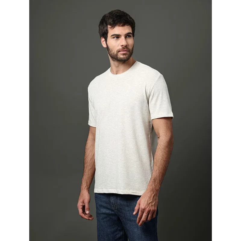 Camiseta Masculina Linho Calvin Klein Jeans - Off White Camiseta Masculina Linho Calvin Klein Jeans Off White Gg