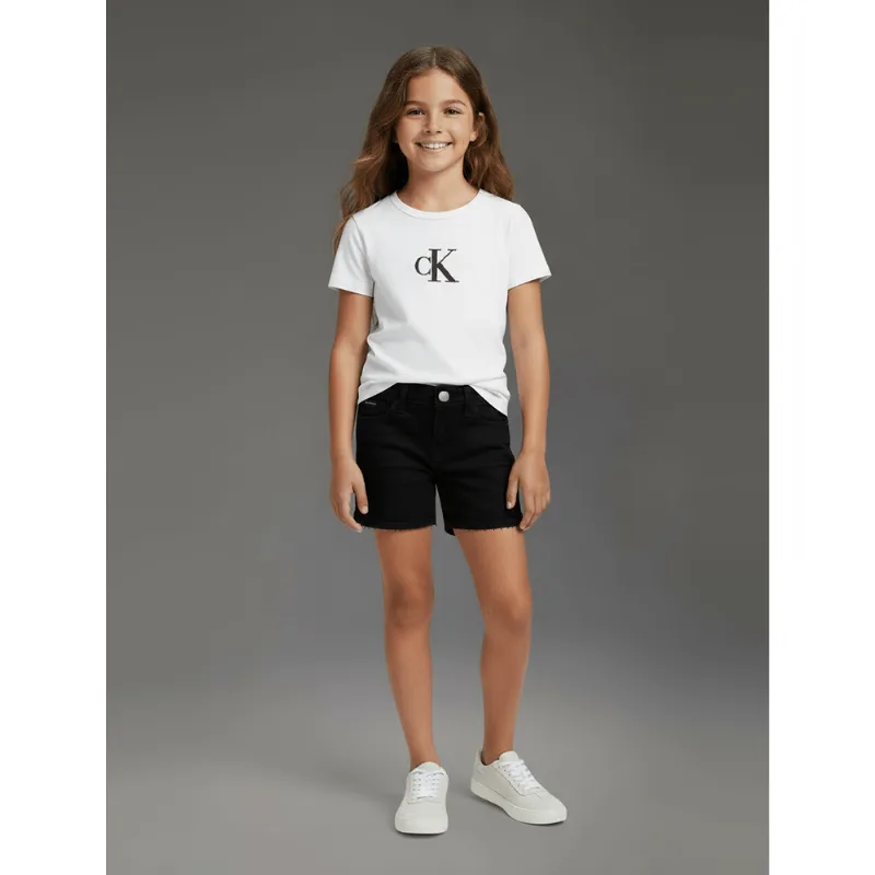 Shorts Color Menina Barras à Fio - Preto Shorts Color Menina Barras à Fio Preto 16