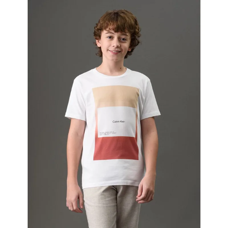 Camiseta Menino Sunset Overlay Calvin Klein Jeans - Branco Camiseta Menino Sunset Overlay Calvin Klein Jeans Branco 6
