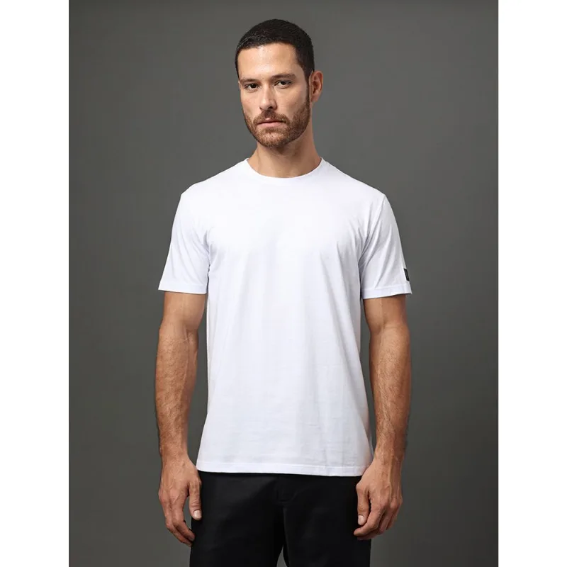 Camiseta Masculina Patch Manga Calvin Klein Jeans - Branco Camiseta Masculina Patch Manga Calvin Klein Jeans Branco m