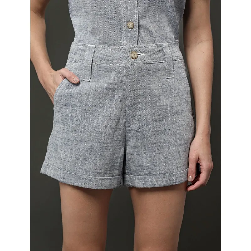 Bermuda Feminina Barra Virada Calvin Klein Jeans - Marinho Bermuda Feminina Barra Virada Calvin Klein Jeans Marinho 44