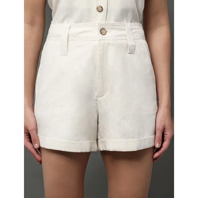 Bermuda Feminina Barra Virada Calvin Klein Jeans - Branco 2 Bermuda Feminina Barra Virada Calvin Klein Jeans Branco 2 42
