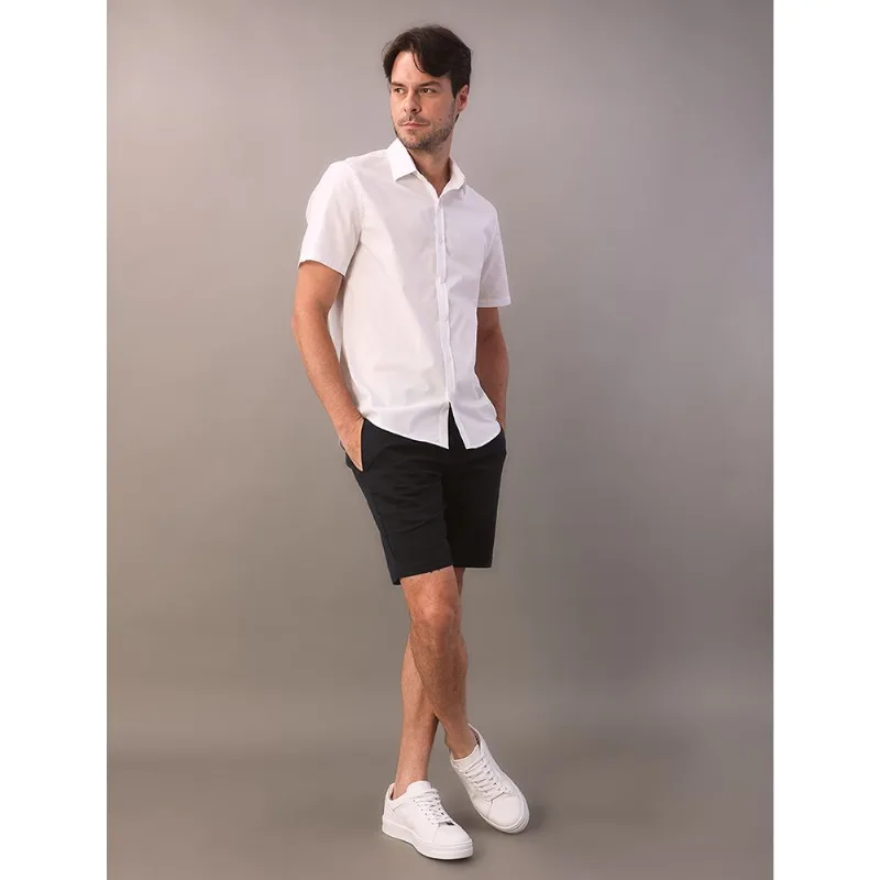 Camisa Manga Curta Algodão Com Elastano - Branco 2 Camisa Manga Curta Algodão Com Elastano Branco 2 1