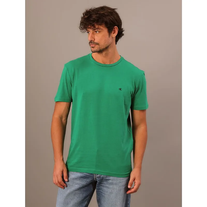 Camiseta Masculina Bordado Calvin Klein Jeans - Verde Médio Camiseta Masculina Bordado Calvin Klein Jeans Verde Médio Ggg