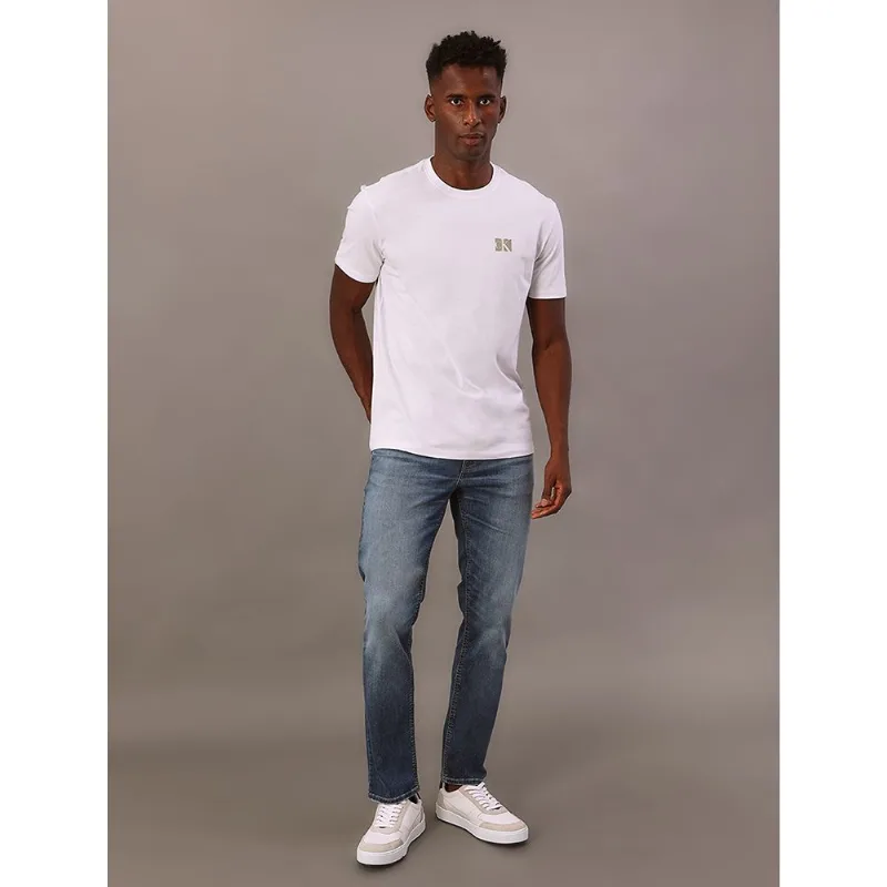 Calça Jeans Slim Filigrana Embossed - Azul Médio Calça Jeans Slim Filigrana Embossed Azul Médio 38