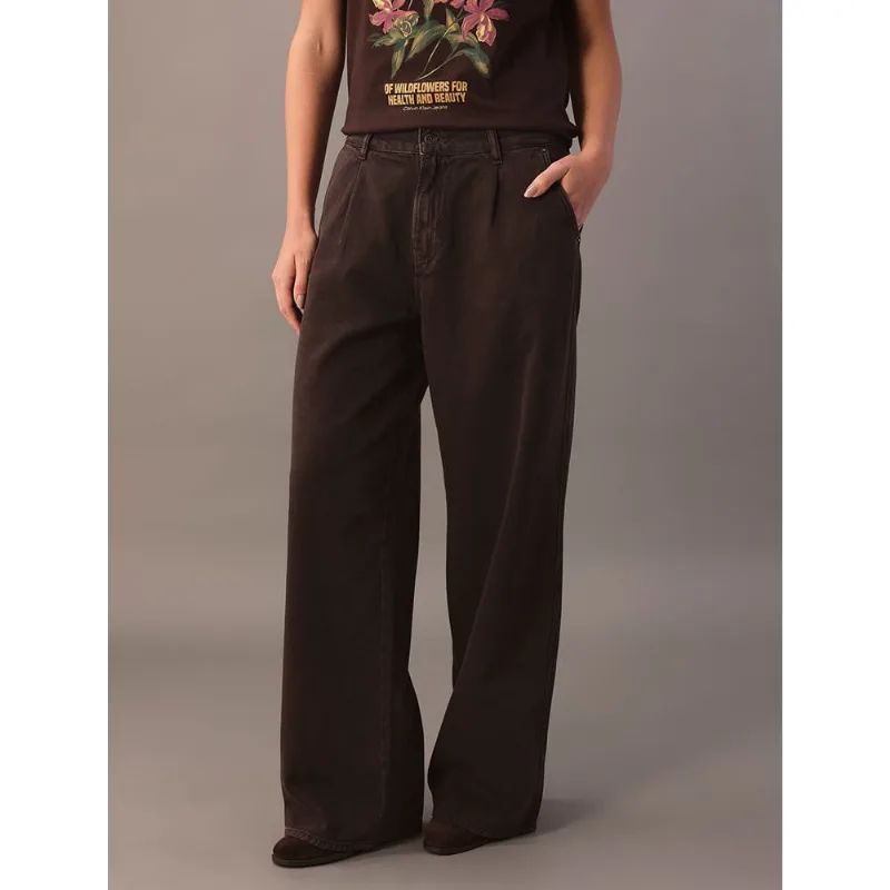 Calça Color Feminina Baggy Bolso Faca - Marrom Calça Color Feminina Baggy Bolso Faca Marrom 42