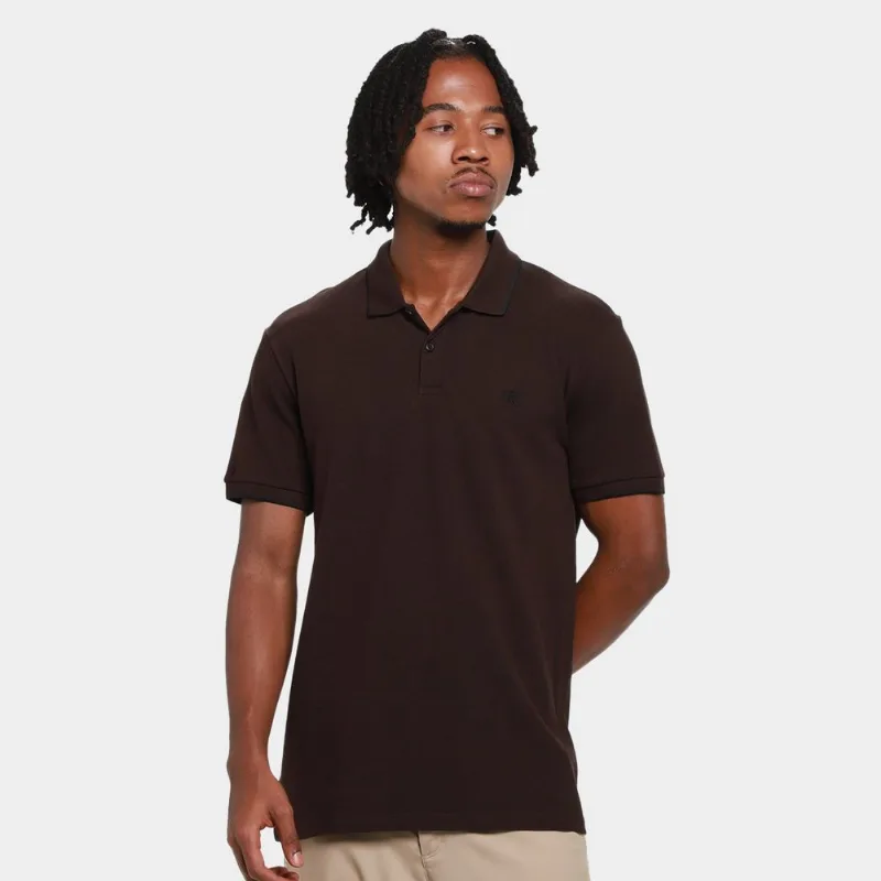Camisa Polo Calvin Klein Slim Friso Masculina - Masculino - Marrom