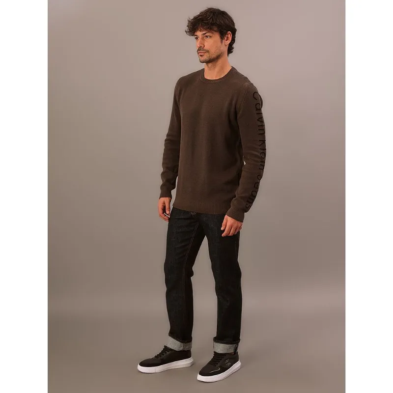 Suéter Tricot Com Logo Manga - Militar Suéter Tricot Com Logo Manga Militar m