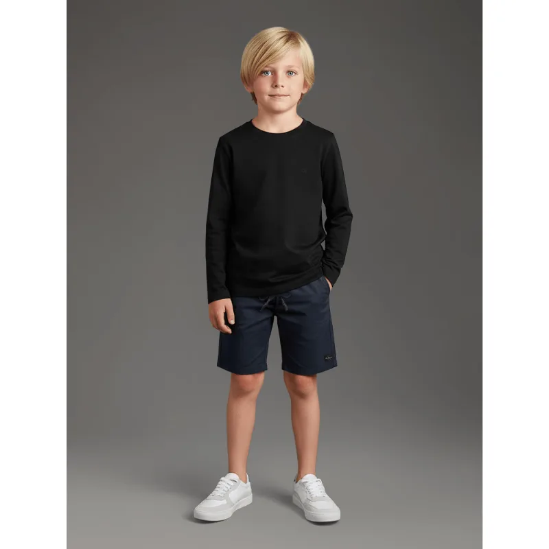 Camiseta Manga Longa Calvin Klein Jeans Menino Logotipo Bordado - Preto Camiseta Manga Longa Calvin Klein Jeans Menino Logotipo Bordado Preto 8