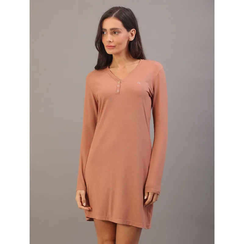 Camisola Curta Manga Longa Visco Canelada - Caramelo Camisola Curta Manga Longa Visco Canelada Caramelo Gg