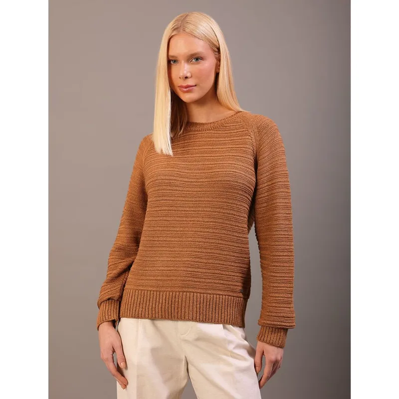 Blusa Calvin Klein Feminino de Tricot Com Ponto Diferenciado - Havana Blusa Calvin Klein Feminino de Tricot Com Ponto Diferenciado Havana g