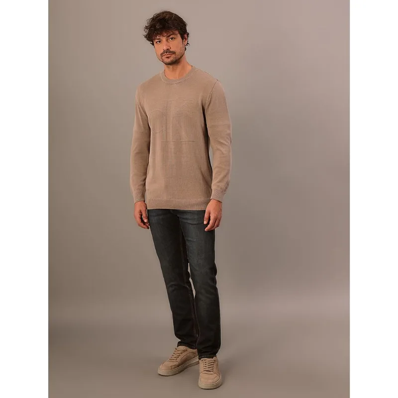 Tricô Masculino Calvin Klein Jeans Maxi Calvin Klein - Caqui Medio Tricô Masculino Calvin Klein Jeans Maxi Calvin Klein Caqui Medio m