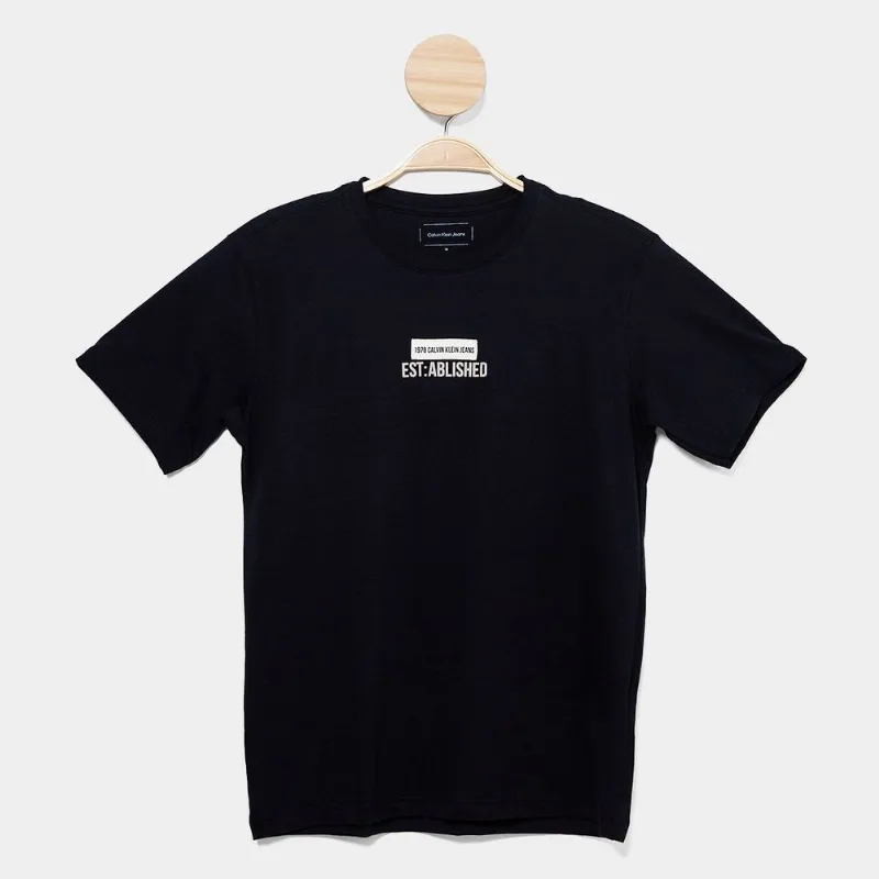 Camiseta Infantil Calvin Klein Ablished Menino - Menino - Preto