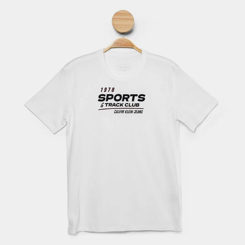 Camiseta Infantil Calvin Klein Sports & Track Menino - Menino - Off White