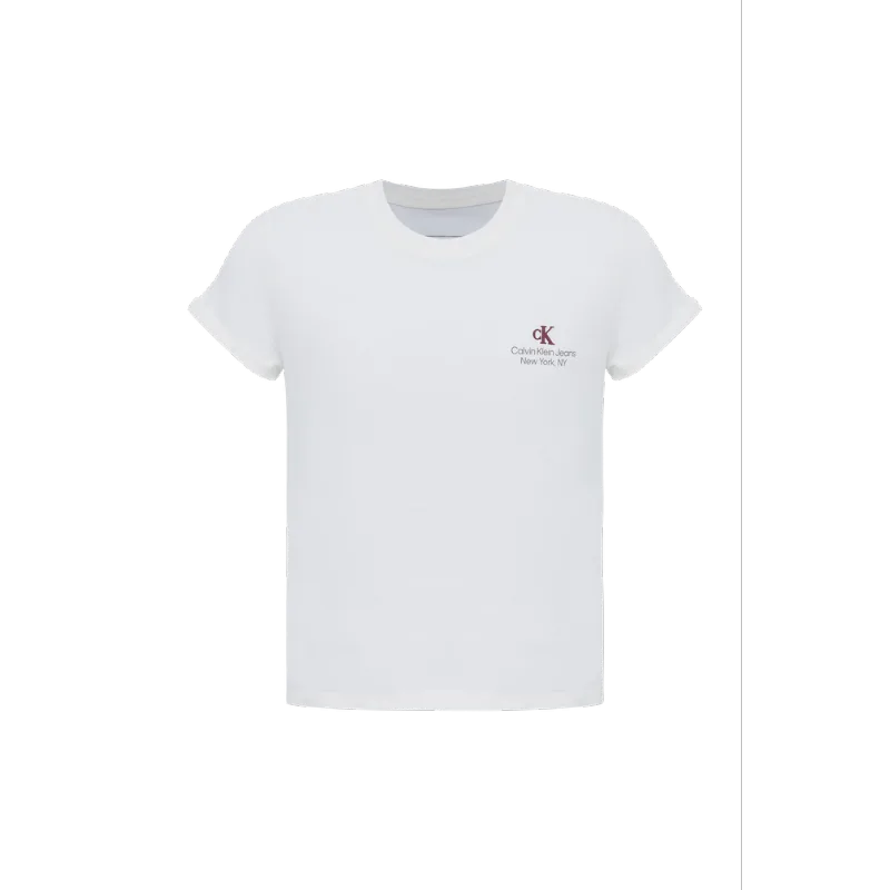 Blusa Calvin Klein Jeans Girl Manga Curta Orgânica - Off White Blusa Calvin Klein Jeans Girl Manga Curta Orgânica Off White 16