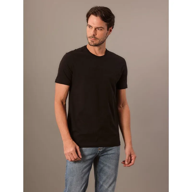 Camiseta Manga Curta Calvin Klein Masculino Embossed+bordado - Preto Camiseta Manga Curta Calvin Klein Masculino Embossed+bordado Preto g