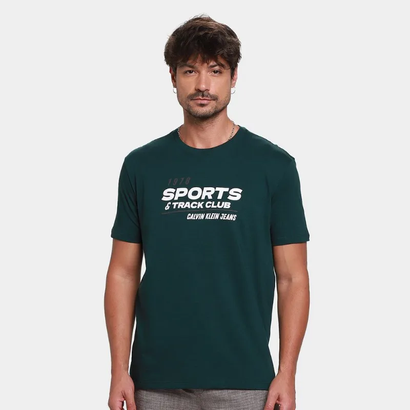 Camiseta Calvin Klein Sports & Track Masculina - Masculino - Verde claro