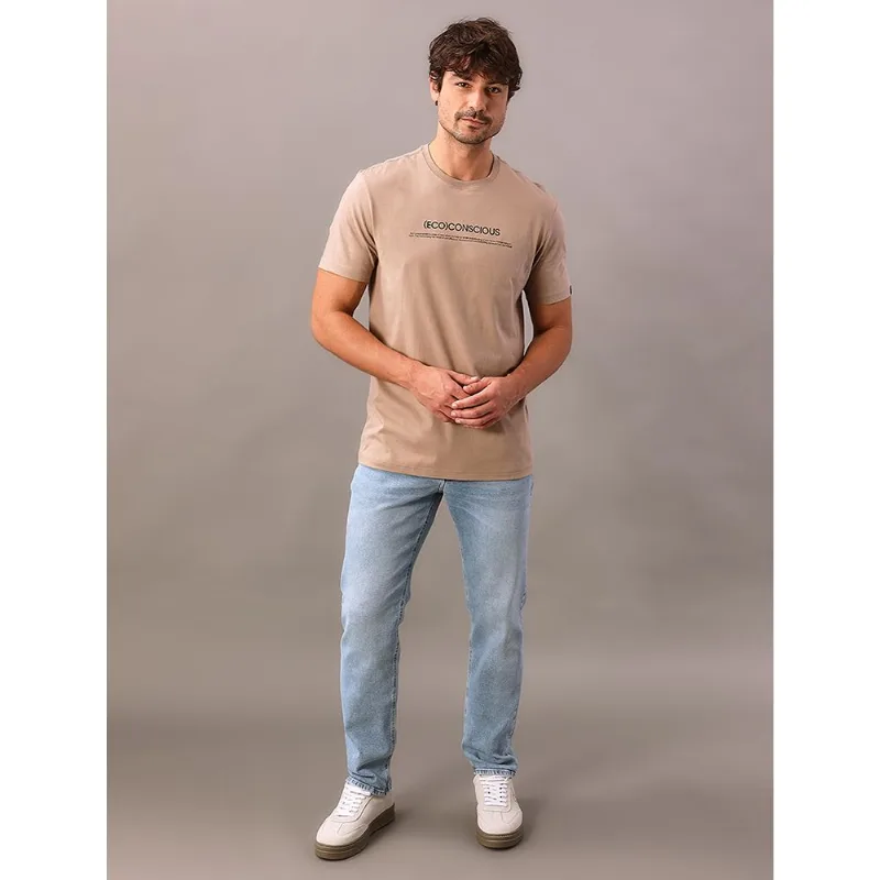 Camiseta Manga Curta Calvin Klein Jeans Masculino (Eco) Conscious - Caqui Medio Camiseta Manga Curta Calvin Klein Jeans Masculino (Eco) Conscious Caqui Medio g