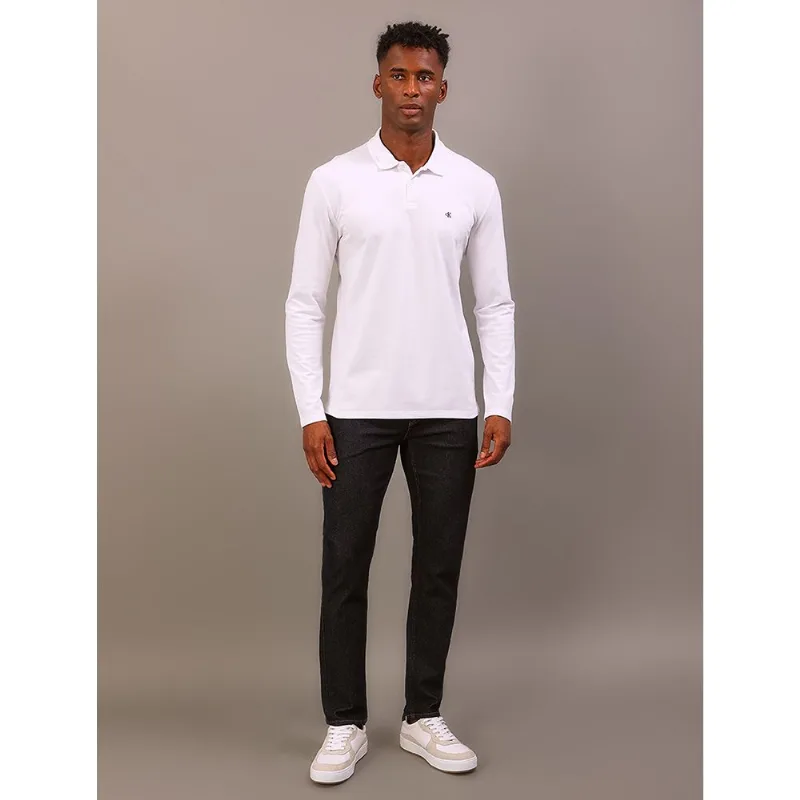 Polo Manga Longa Calvin Klein Jeans Regular Calvin Klein Bordado - Branco Polo Manga Longa Calvin Klein Jeans Regular Calvin Klein Bordado Branco g