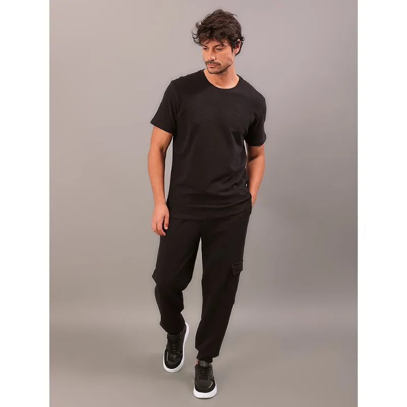 Calça Moletom Calvin Klein Jeans Masculino Listras - Preto Calça Moletom Calvin Klein Jeans Masculino Listras Preto m