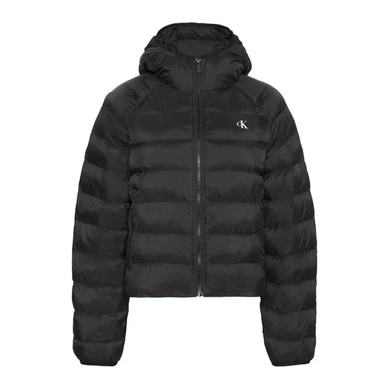 Jaqueta Calvin Klein Jeans Feminino Matelassê Com Capuz - Preto Jaqueta Calvin Klein Jeans Feminino Matelassê Com Capuz Preto g