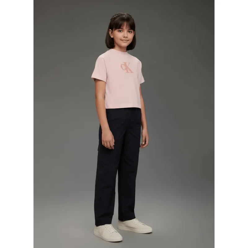 Blusa Calvin Klein Jeans Menina Calvin Klein Flocado - Rosa Claro Blusa Calvin Klein Jeans Menina Calvin Klein Flocado Rosa Claro 12