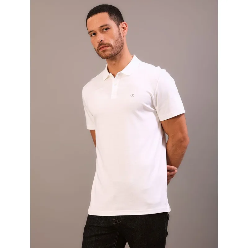 Polo Manga Curta Calvin Klein Jeans Masculino Slim Meia Malha Pima - Branco ... Polo Manga Curta Calvin Klein Jeans Masculino Slim Meia Malha Pima Branco ... Gg