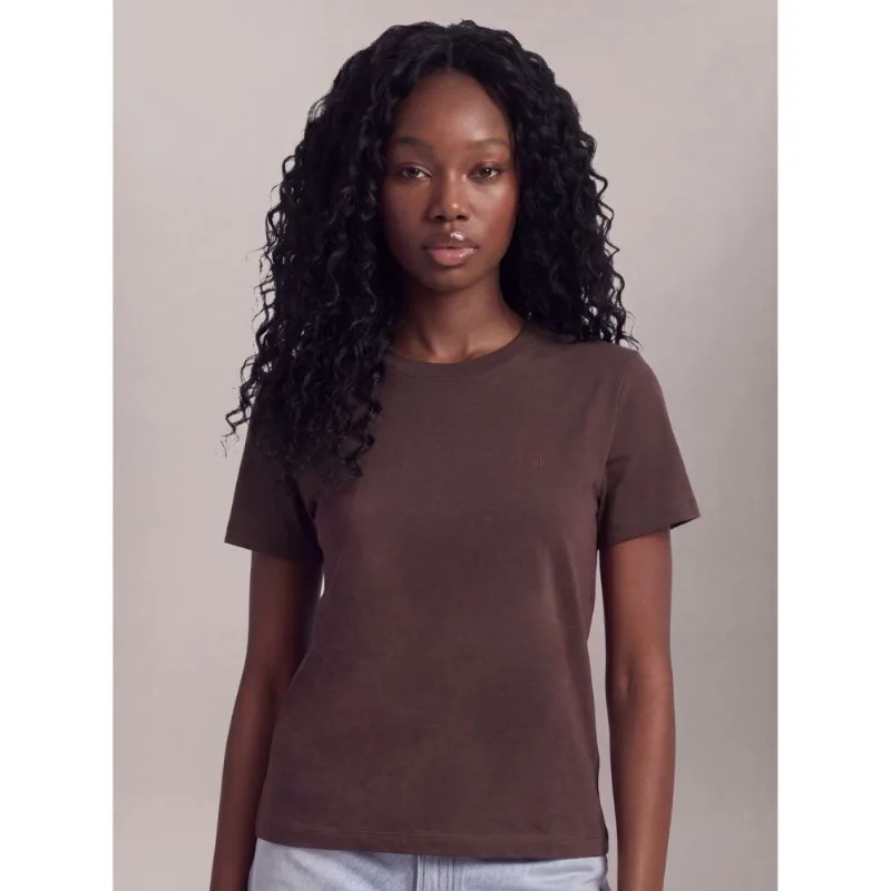 Camiseta Manga Curta Cks Feminino Meia Malha Pima - Marrom Camiseta Manga Curta Cks Feminino Meia Malha Pima Marrom g