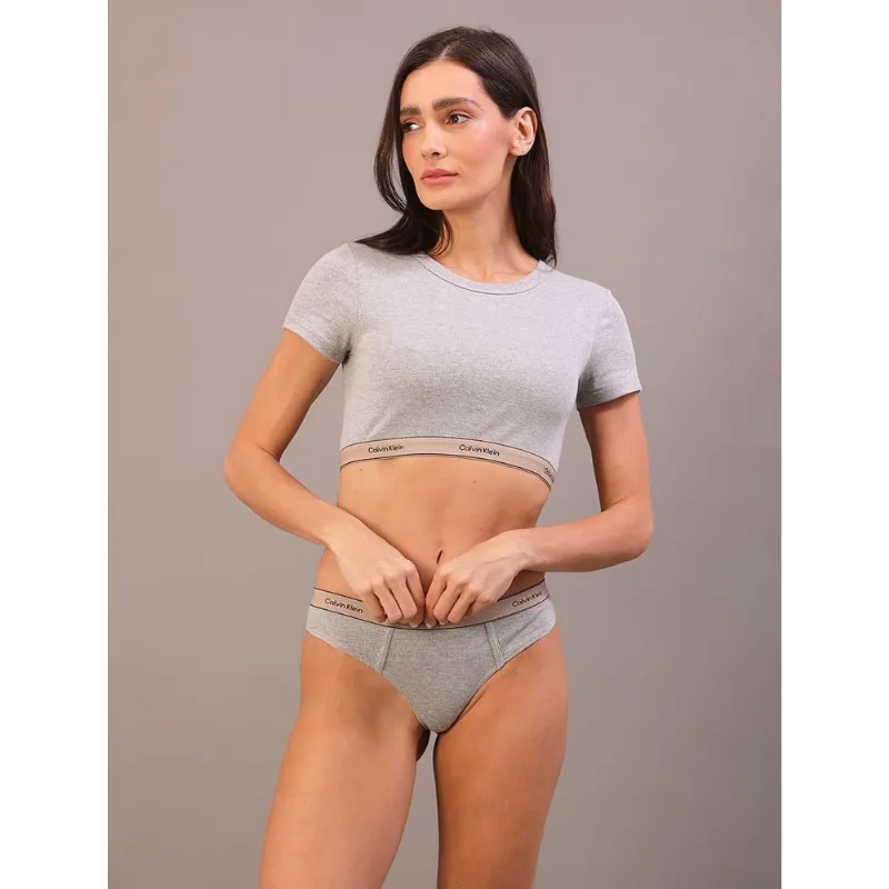 Top Manga Curta Cotton Com Elástico - Mescla Top Manga Curta Cotton Com Elástico Mescla g