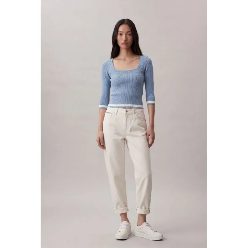 Calça Color Barrel Pences - Off White Calça Color Barrel Pences Off White 34