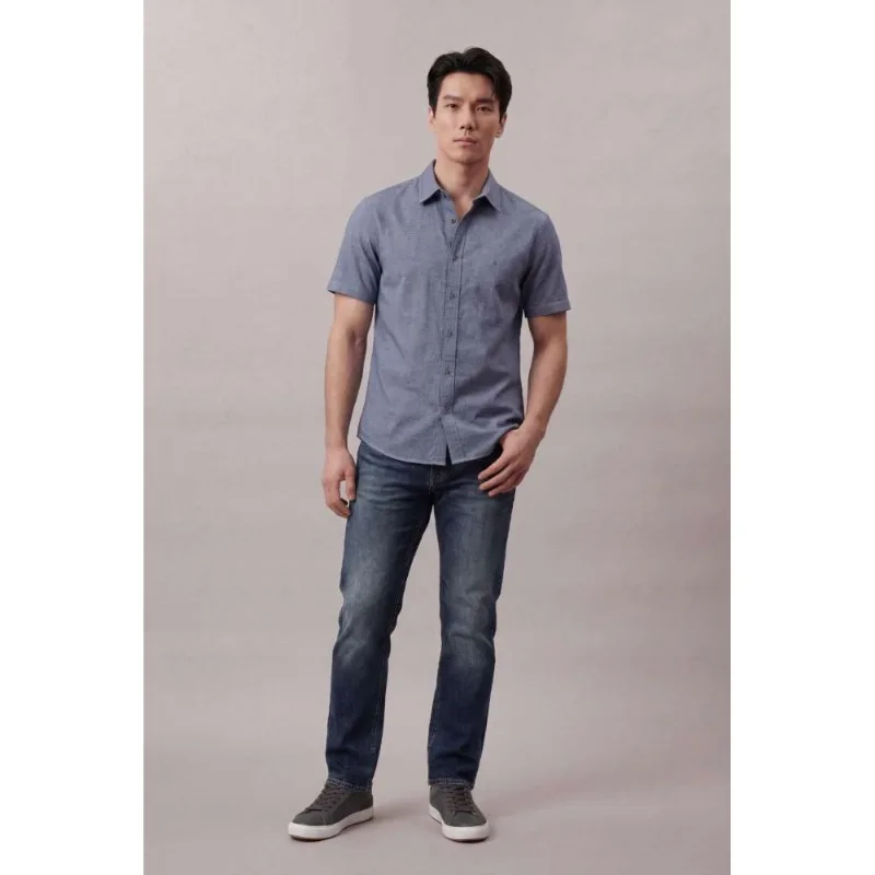 Camisa Manga Curta Calvin Klein Jeans Chevron - Marinho Camisa Manga Curta Calvin Klein Jeans Chevron Marinho m