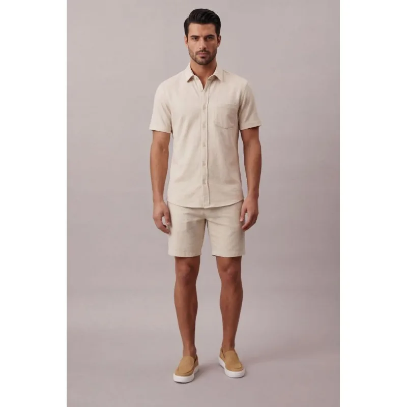 Camisa Oversized Sarja Com Bolso - Areia Camisa Oversized Sarja Com Bolso Areia 6