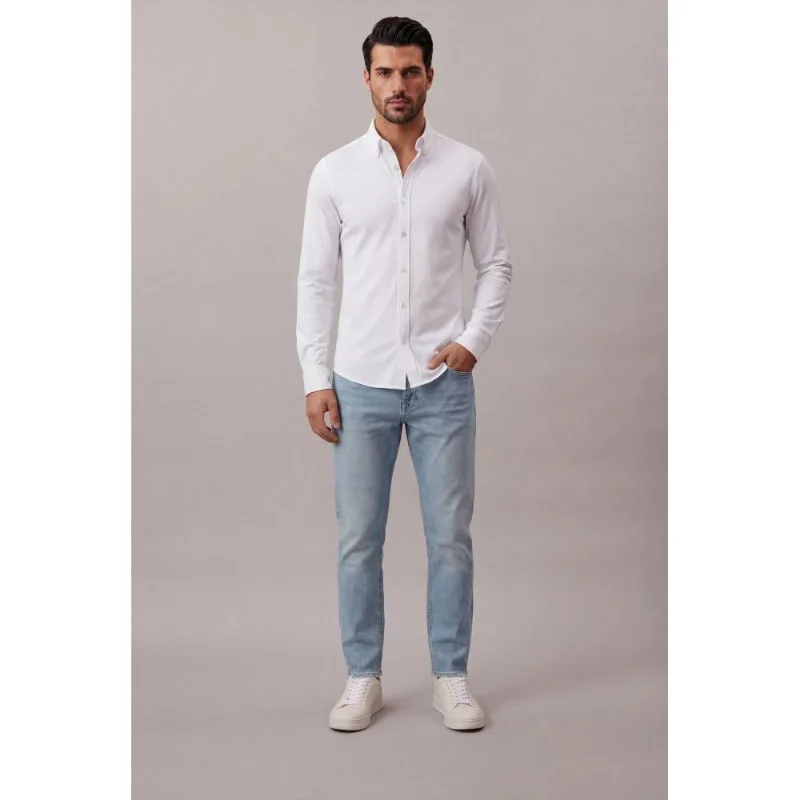 Camisa Manga Longa Regular Oxfort Stretch Com Bd - Branco Camisa Manga Longa Regular Oxfort Stretch Com Bd Branco 5