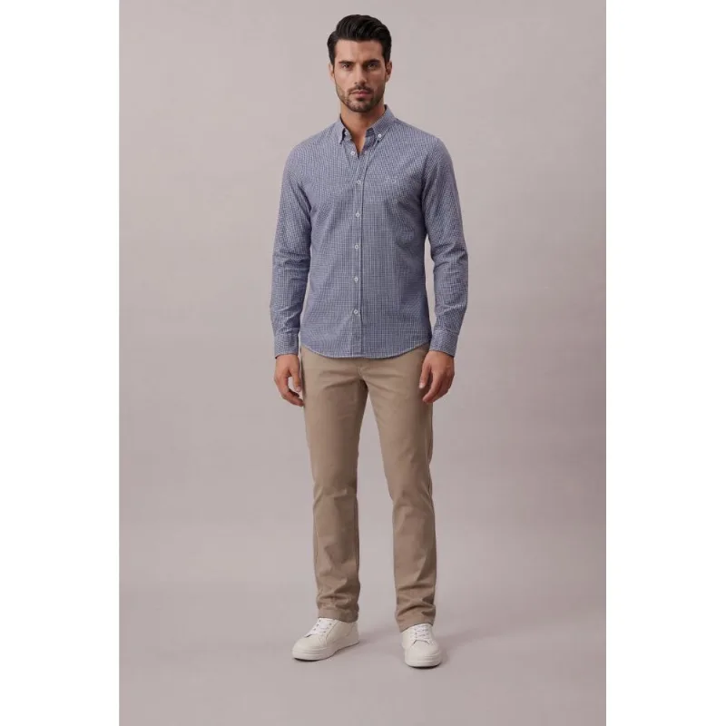Camisa Manga Longa Regular Vichy Com Bd - Marinho Camisa Manga Longa Regular Vichy Com Bd Marinho 1