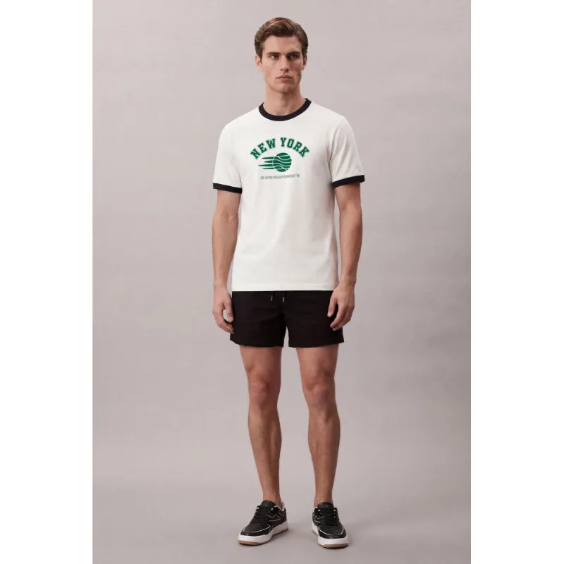 Camiseta Manga Curta Calvin Klein Jeans Masculino New York Tennis - Off White Camiseta Manga Curta Calvin Klein Jeans Masculino New York Tennis Off White g