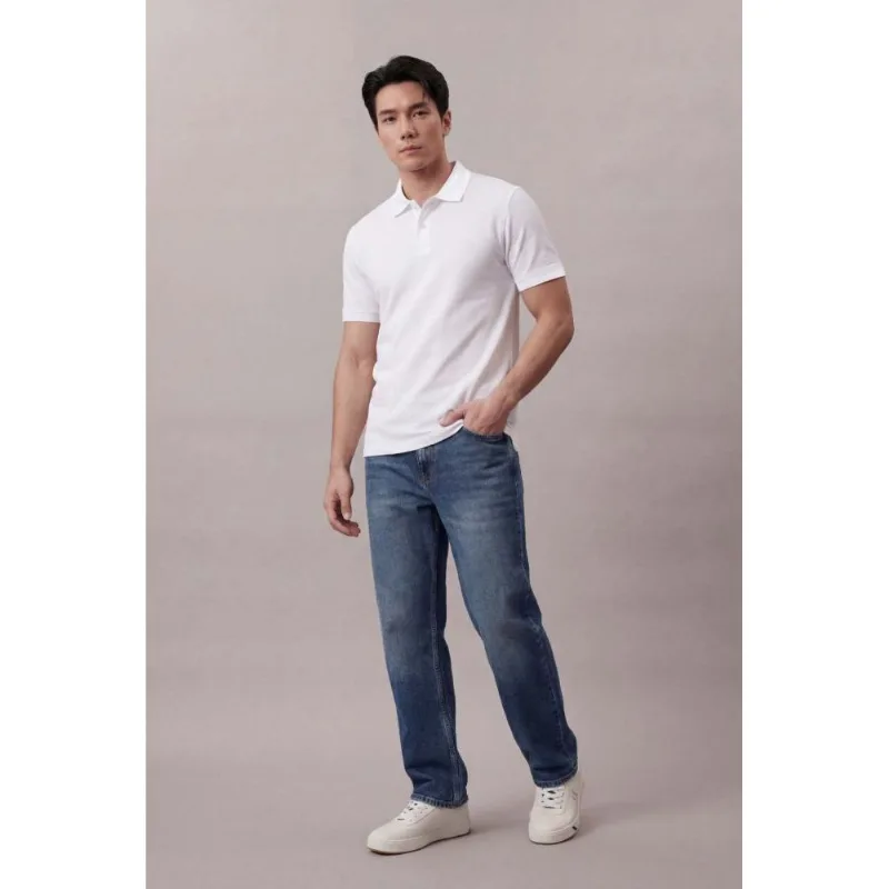 Polo Manga Curta Calvin Klein Jeans Regular Etiqueta Calvin Klein Barra - Branco Polo Manga Curta Calvin Klein Jeans Regular Etiqueta Calvin Klein Barra Branco Ggg